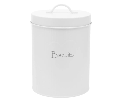 Pojemnik i worek próżniowy Altom Puszka metalowa z reliefem prążki 13,5x17 cm dek. Biscuit